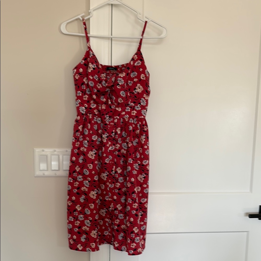 Vibrant Floral Red Dress